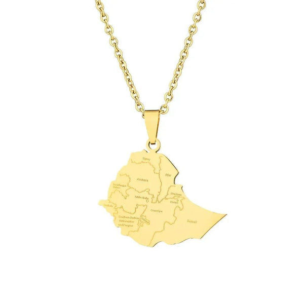 Ethiopia Map Necklace