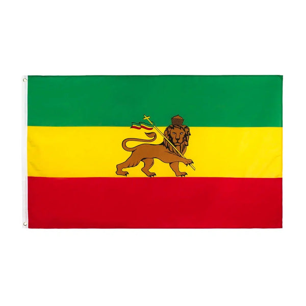 Ethiopian Lion of Judah Flag - 90x150cm(3x5ft) - 60x90cm(2x3ft)