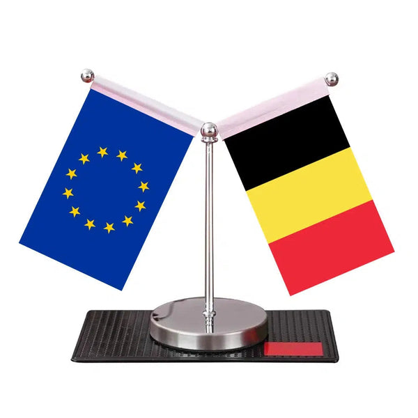 European Union Belgium Desk Flag - Custom Table Flags (Mini)