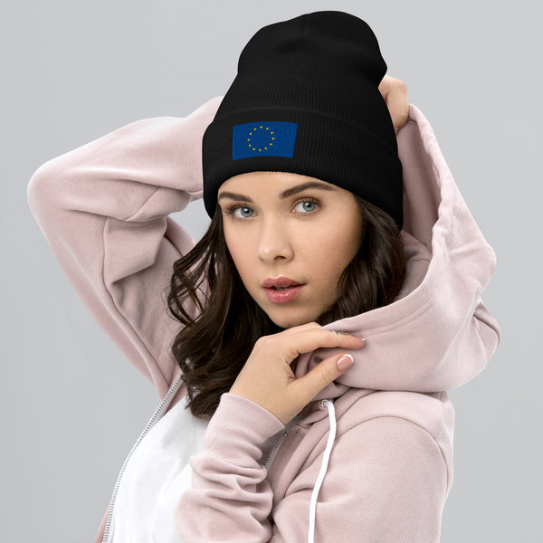 European Union Flag Beanie - Embroidered Winter Hat