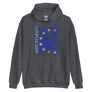 European Union Flag - Distressed Flag Hoodie