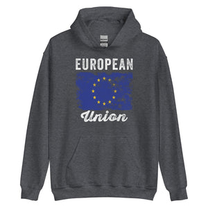 European Union Flag Distressed Hoodie