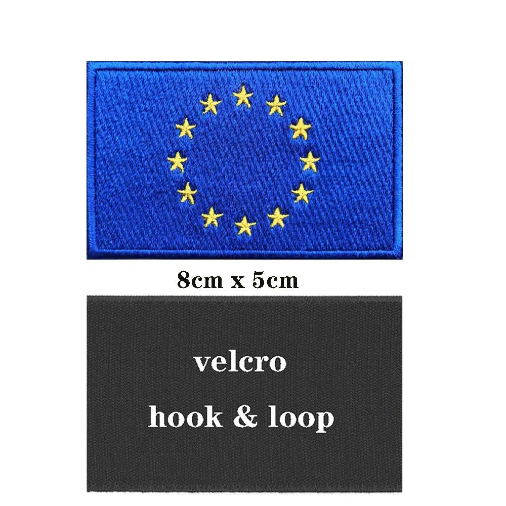 European Union Flag Patch - Iron On/Hook & Loop Patch