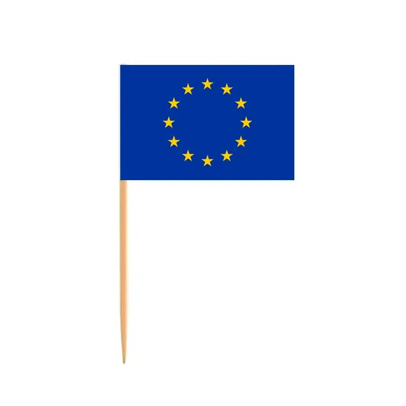 European Union Flag Toothpicks - Cupcake Toppers (100Pcs)