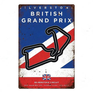 F1 Race Track Poster - Decorative Metal Tin Signs