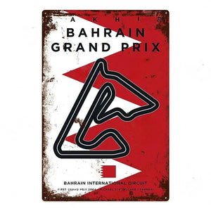 F1 Race Track Poster - Decorative Metal Tin Signs