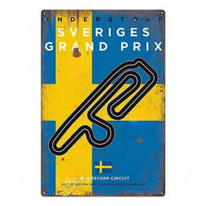 F1 Race Track Poster - Decorative Metal Tin Signs