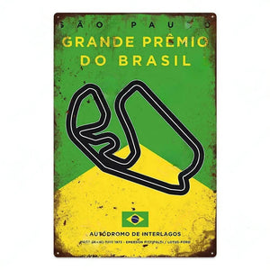 F1 Race Track Poster - Decorative Metal Tin Signs