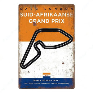 F1 Race Track Poster - Decorative Metal Tin Signs