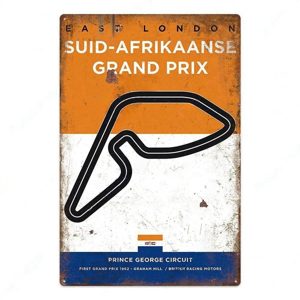F1 Race Track Poster - Decorative Metal Tin Signs