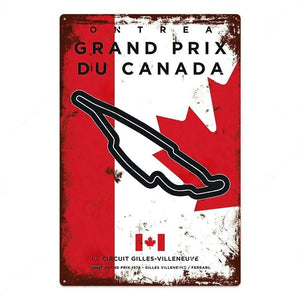 F1 Race Track Poster - Decorative Metal Tin Signs