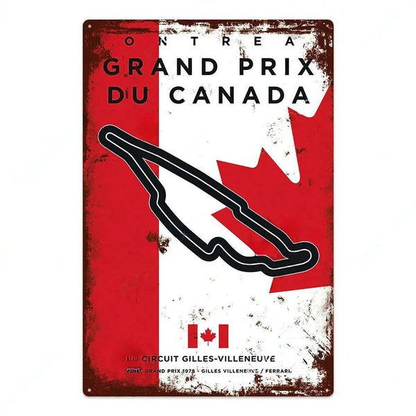 F1 Race Track Poster - Decorative Metal Tin Signs