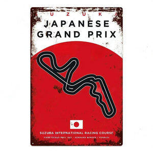 F1 Race Track Poster - Decorative Metal Tin Signs