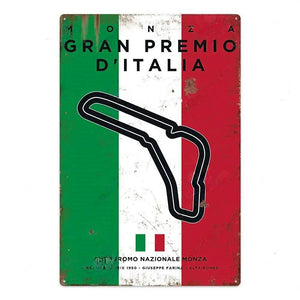 F1 Race Track Poster - Decorative Metal Tin Signs