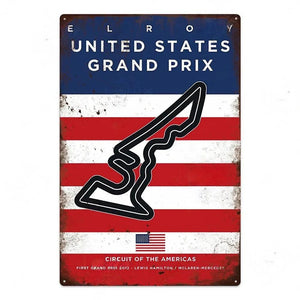 F1 Race Track Poster - Decorative Metal Tin Signs