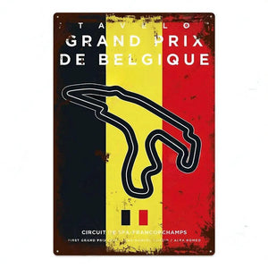 F1 Race Track Poster - Decorative Metal Tin Signs