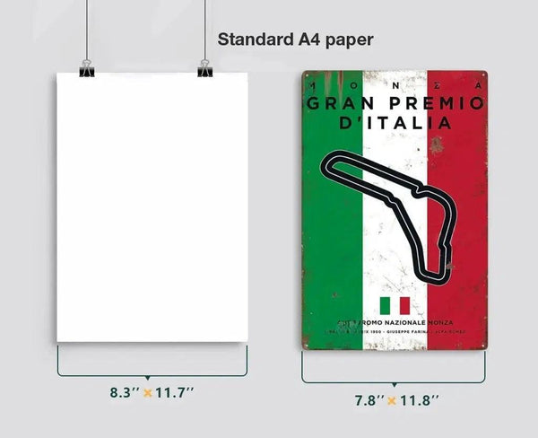 F1 Race Track Poster - Decorative Metal Tin Signs