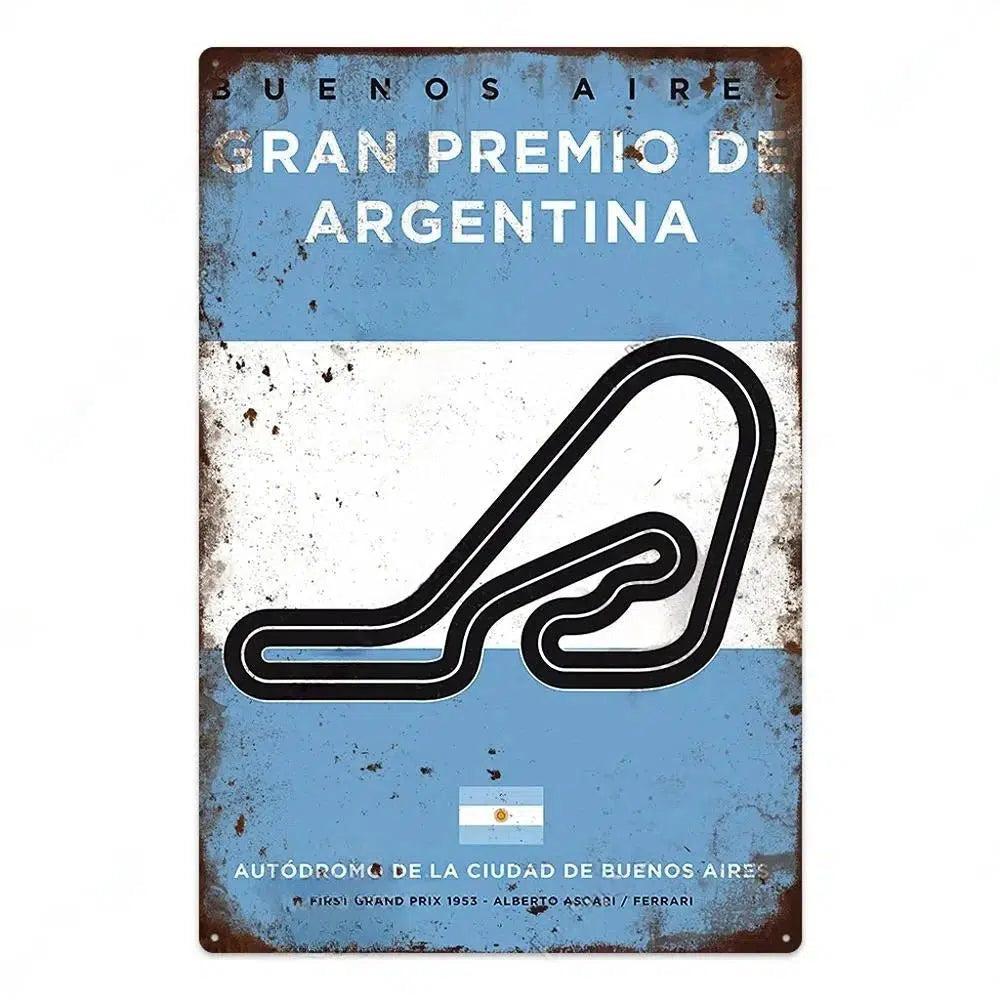 F1 Race Track Poster - Decorative Metal Tin Signs