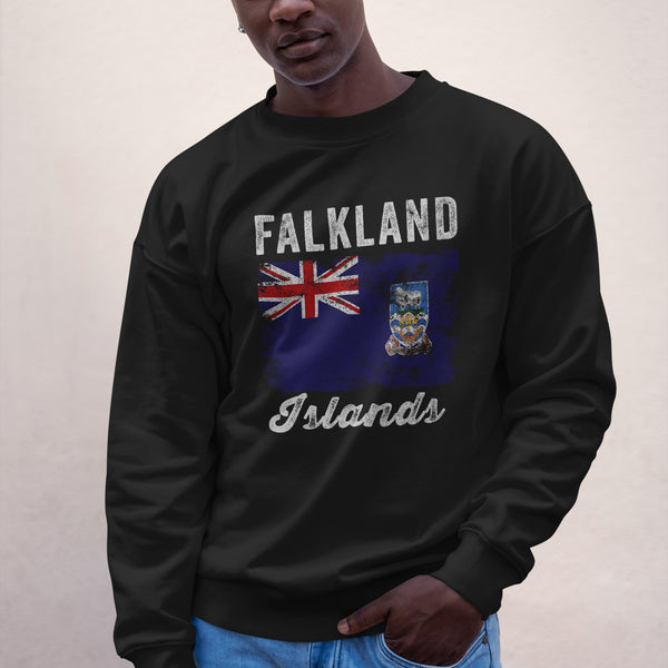 Falkland Islands Flag Distressed Sweatshirt