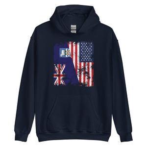 Falkland Islands USA Flag Half American Hoodie