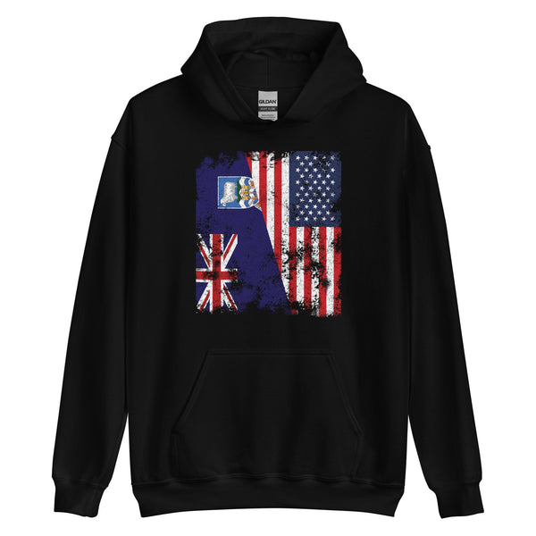 Falkland Islands USA Flag Half American Hoodie