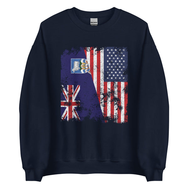 Falkland Islands USA Flag Half American Sweatshirt