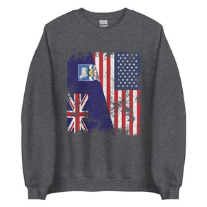 Falkland Islands USA Flag Half American Sweatshirt