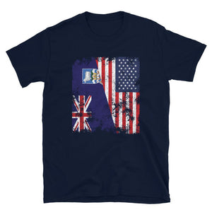 Falkland Islands USA Flag Half American T-Shirt