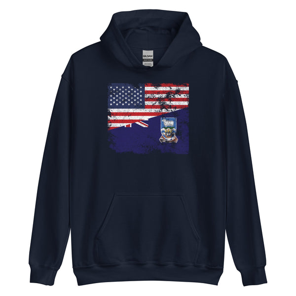 Falkland Islands USA Flag Hoodie