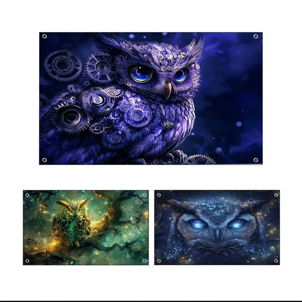 Fantasy Owl Flags - 90x150cm(3x5ft) - 60x90cm(2x3ft)