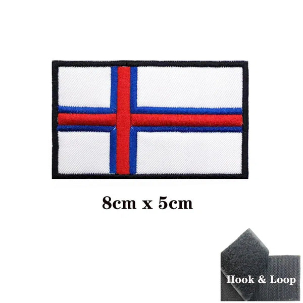 Faroe Islands Flag Patch - Iron On/Hook & Loop Patch