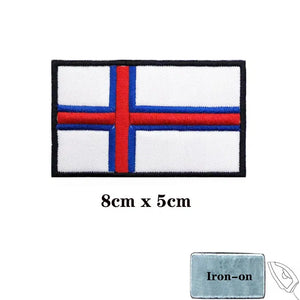 Faroe Islands Flag Patch - Iron On/Hook & Loop Patch