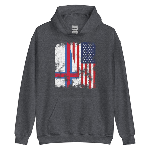 Faroe Islands USA Flag - Half American Hoodie