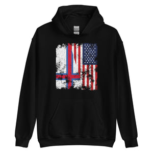 Faroe Islands USA Flag - Half American Hoodie