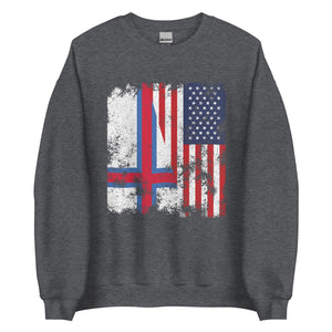Faroe Islands USA Flag - Half American Sweatshirt