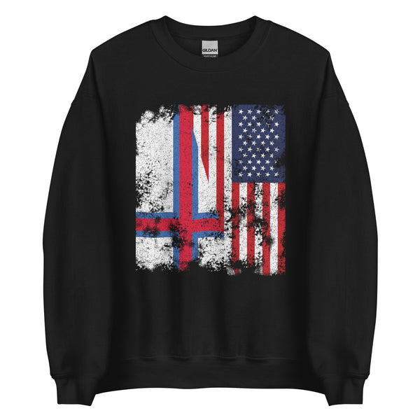 Faroe Islands USA Flag - Half American Sweatshirt