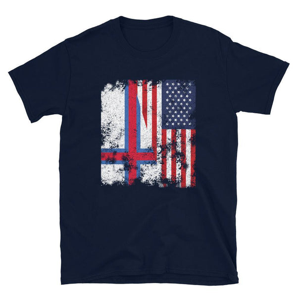 Faroe Islands USA Flag - Half American T-Shirt