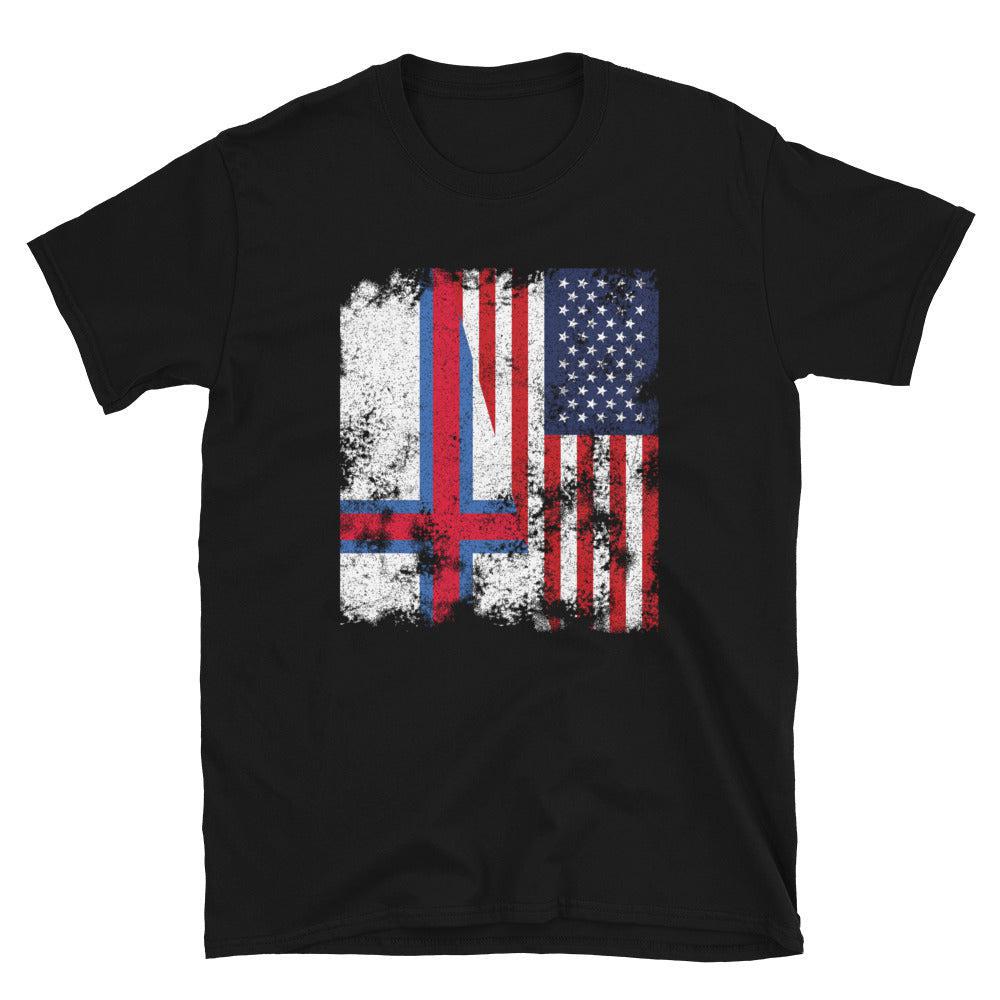 Faroe Islands USA Flag - Half American T-Shirt