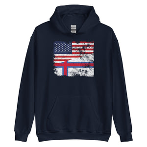 Faroe Islands USA Flag Hoodie