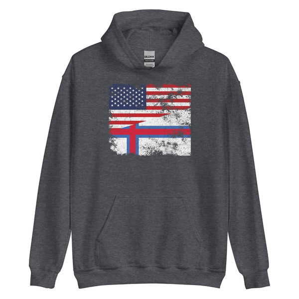 Faroe Islands USA Flag Hoodie