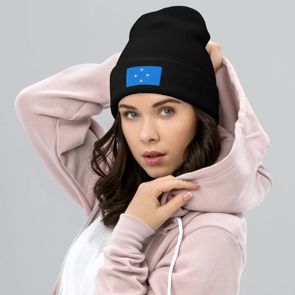 Federated States of Micronesia Flag Beanie - Embroidered Winter Hat