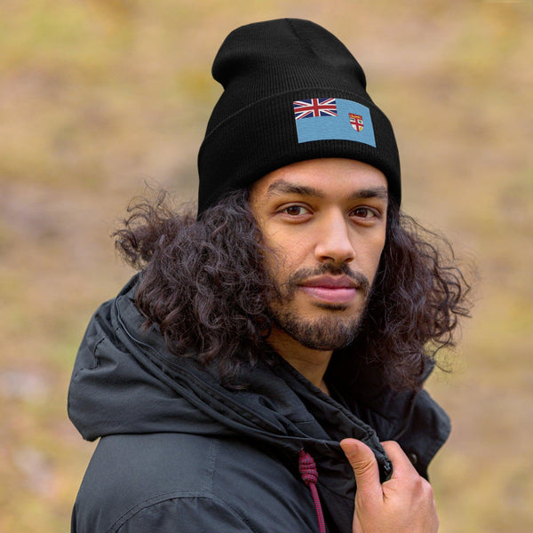 Fiji Flag Beanie - Embroidered Winter Hat