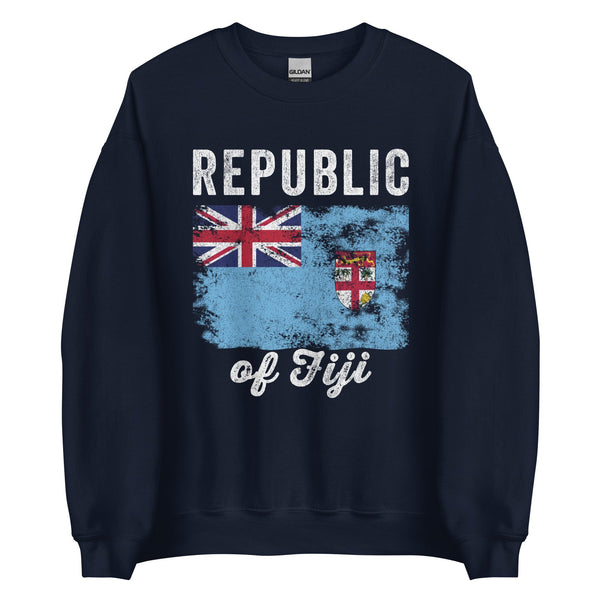 Fiji Flag Distressed - Fijian Flag Sweatshirt