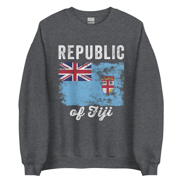 Fiji Flag Distressed - Fijian Flag Sweatshirt