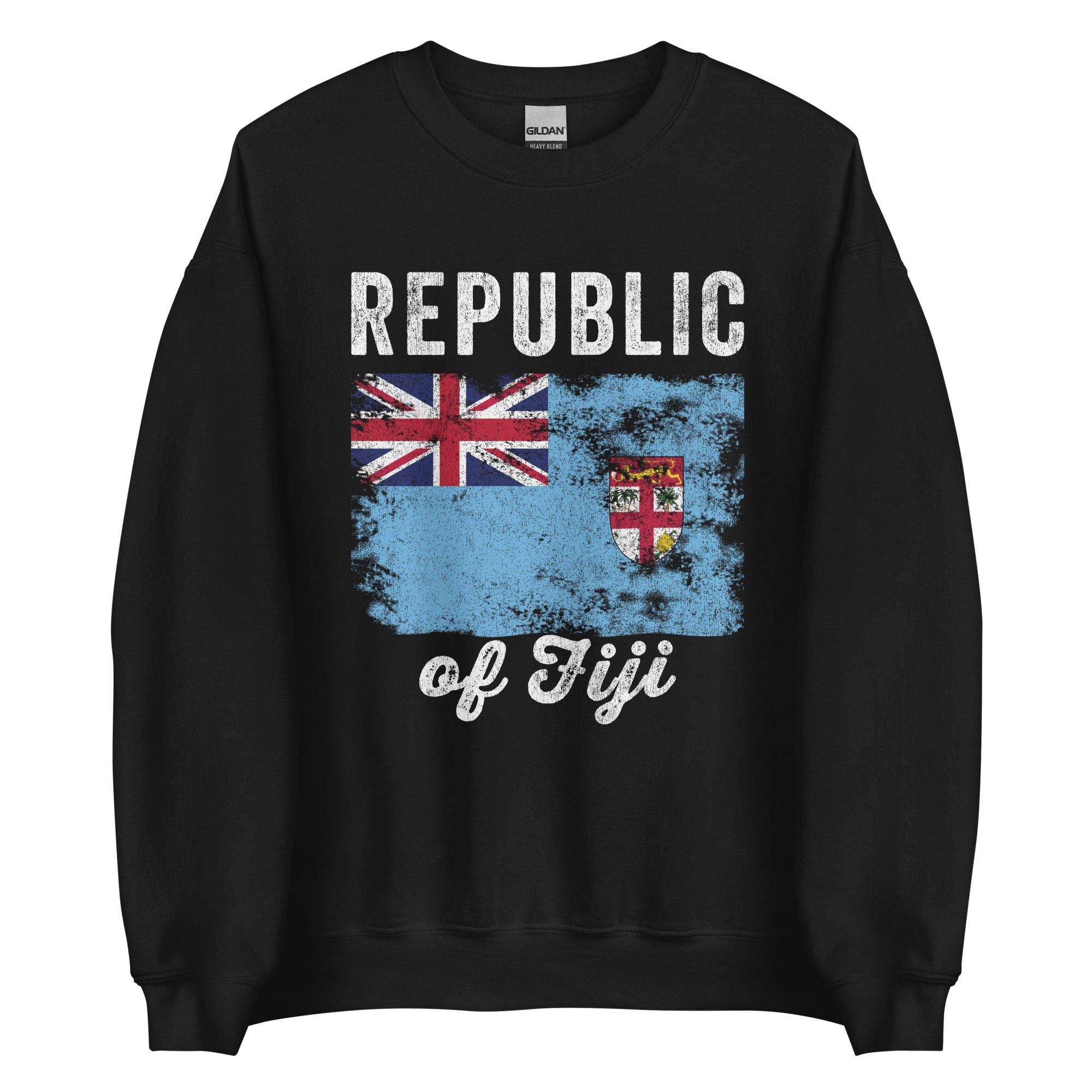 Fiji Flag Distressed - Fijian Flag Sweatshirt