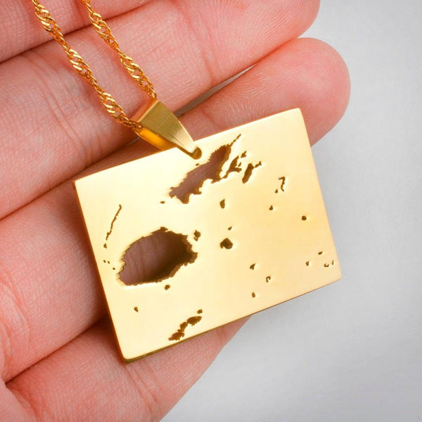 Fiji Map Necklace