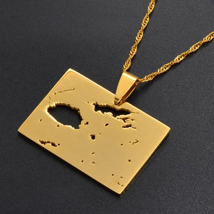 Fiji Map Necklace