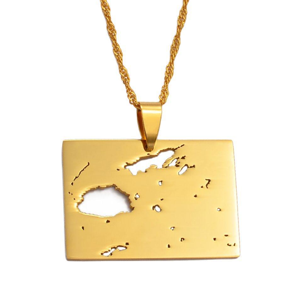 Fiji Map Necklace