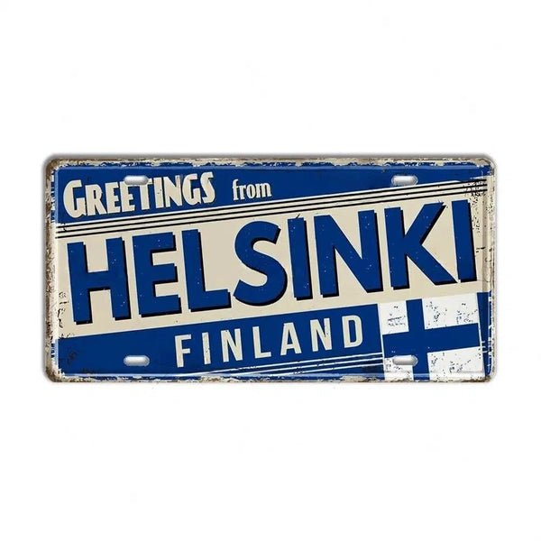 Finland, Denmark, Norway & Sweden Flag License Plate Collection