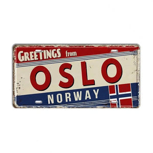 Finland, Denmark, Norway & Sweden Flag License Plate Collection